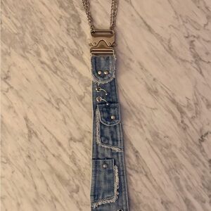 AKIRA Blue and Silver Chain Necklace